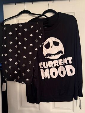 Disney Black "Current Mood" Jack Skellington Pajama Set